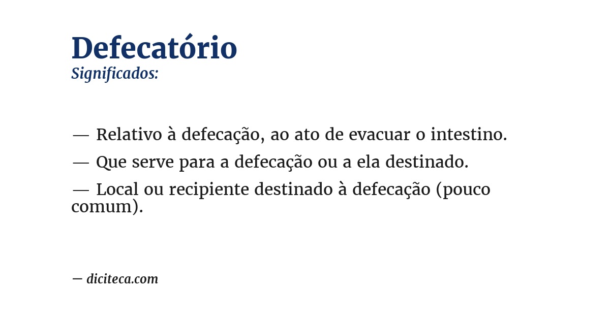Significado de defecatório