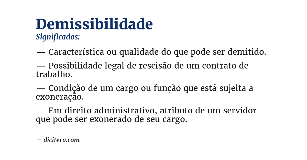 Significado de demissibilidade