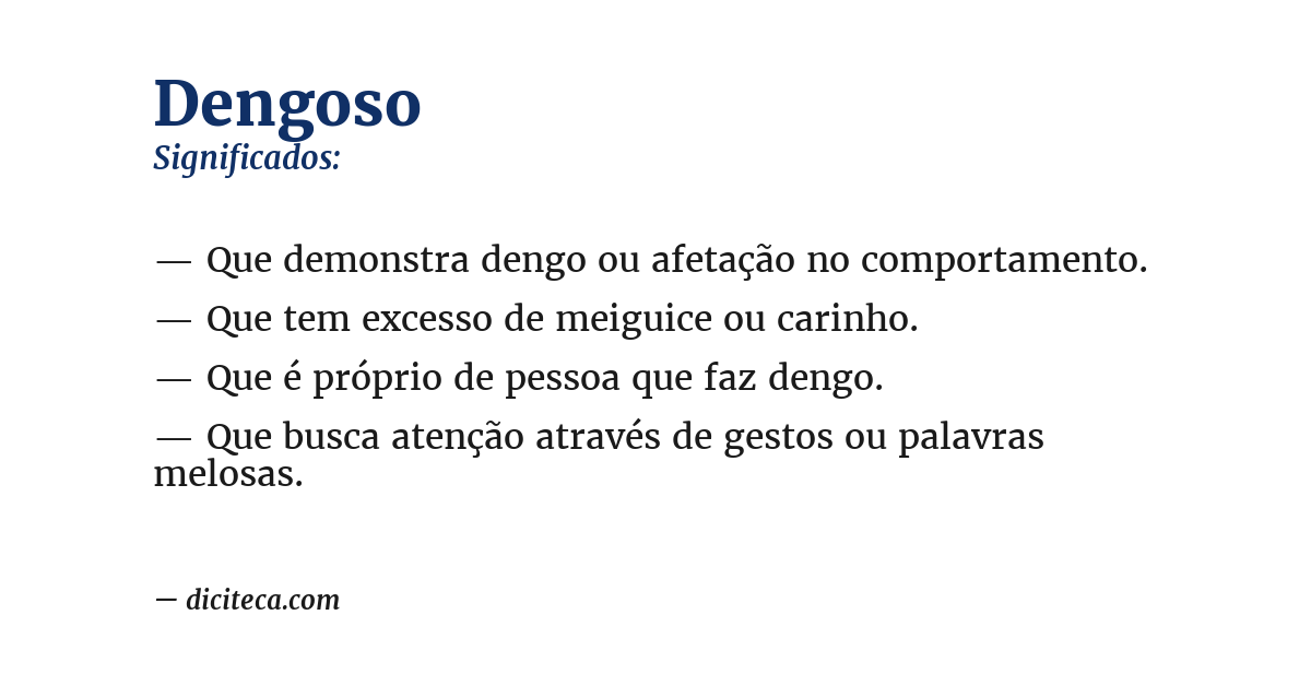 Significado de dengoso