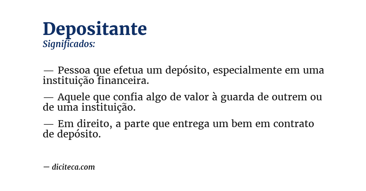 Significado de depositante