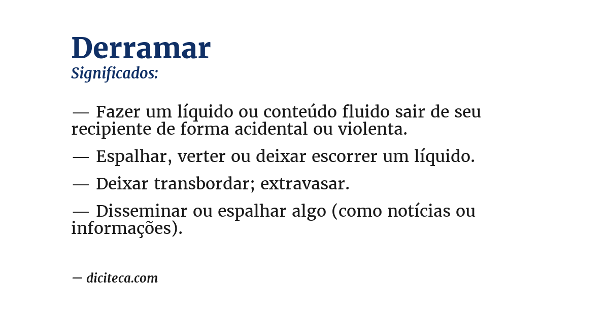 Significado de derramar