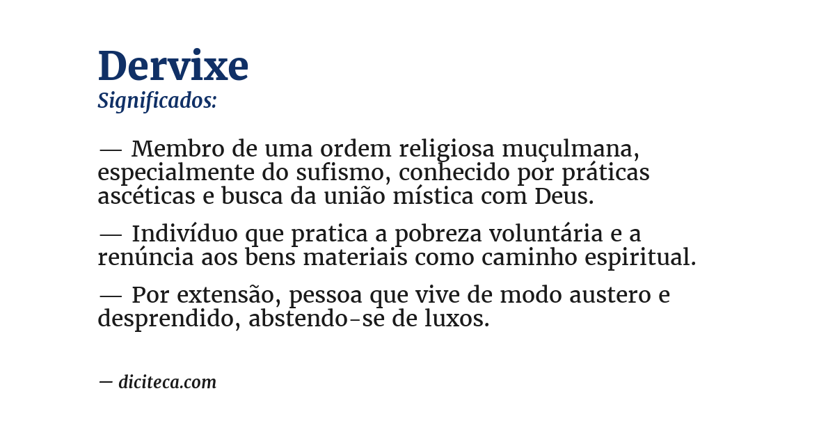 Significado de dervixe