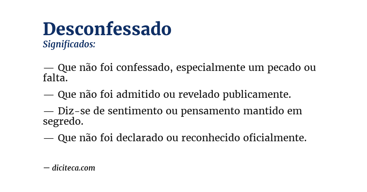 Significado de desconfessado