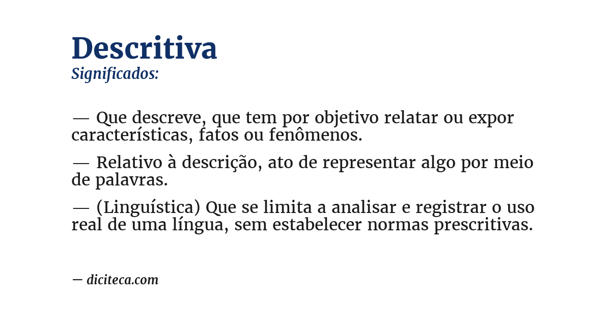 Significado de descritiva