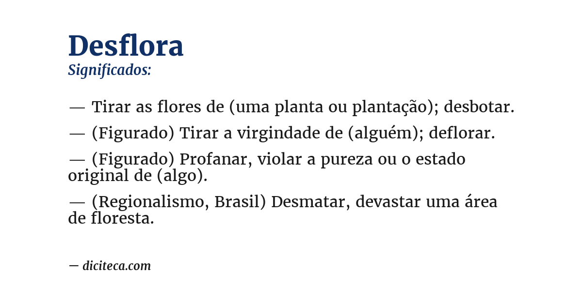 Significado de desflora