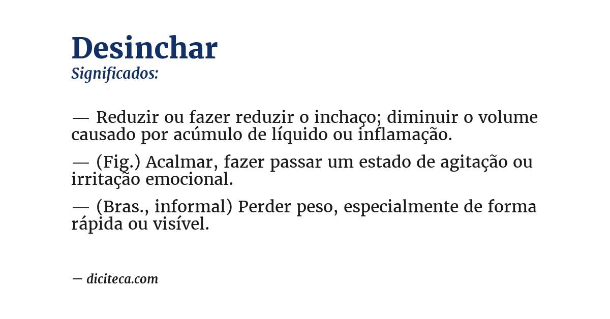 Significado de desinchar