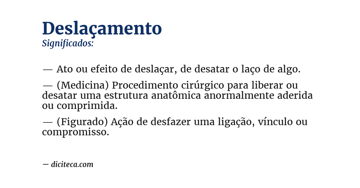 Significado de deslaçamento
