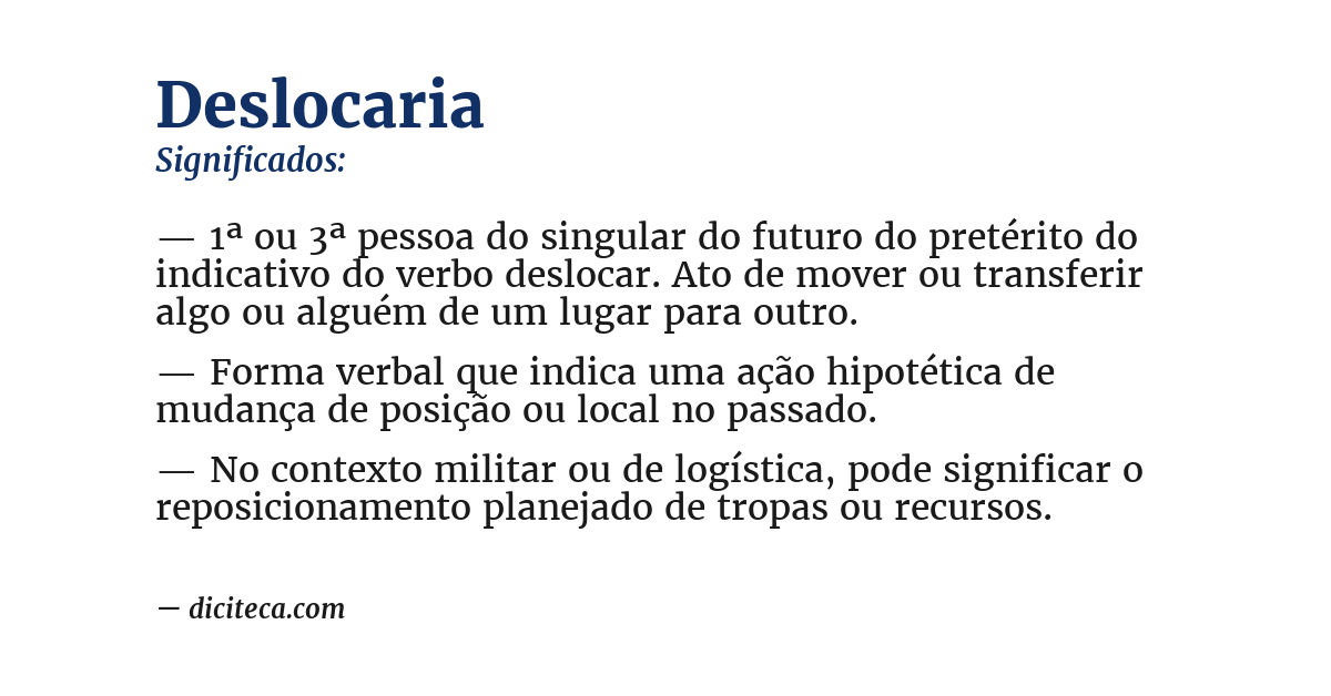 Significado de deslocaria