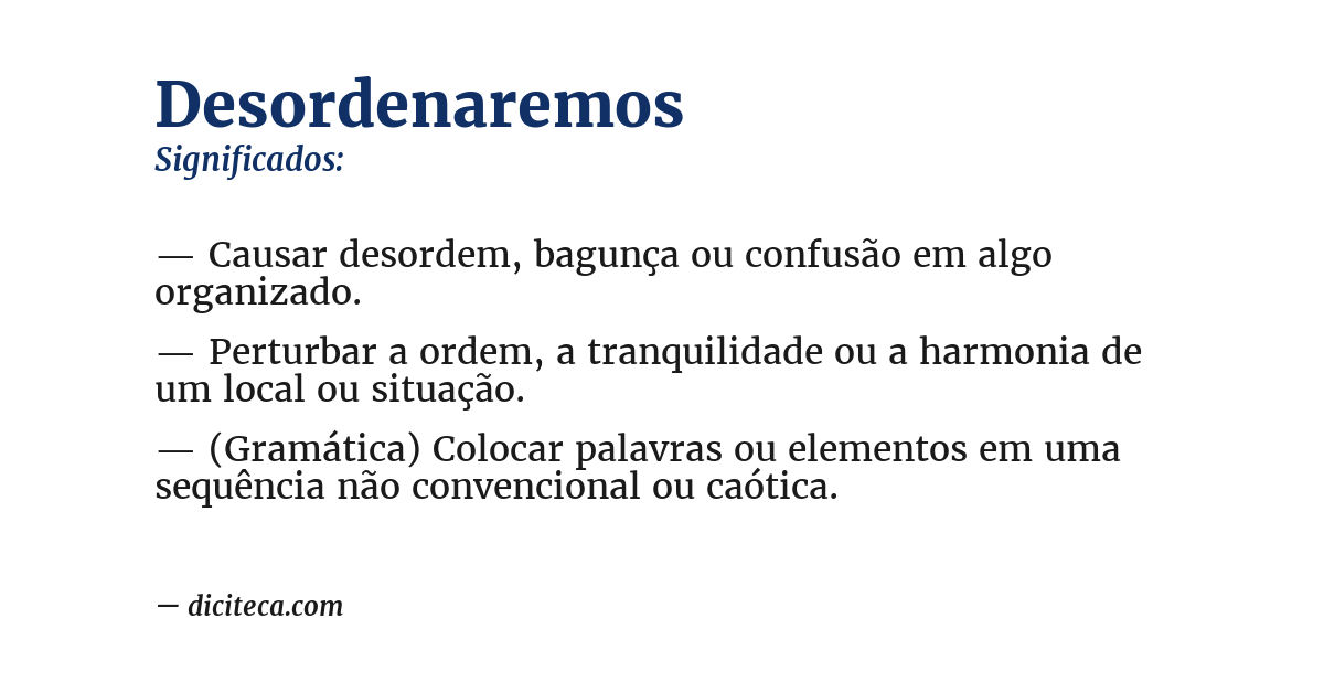 Significado de desordenaremos