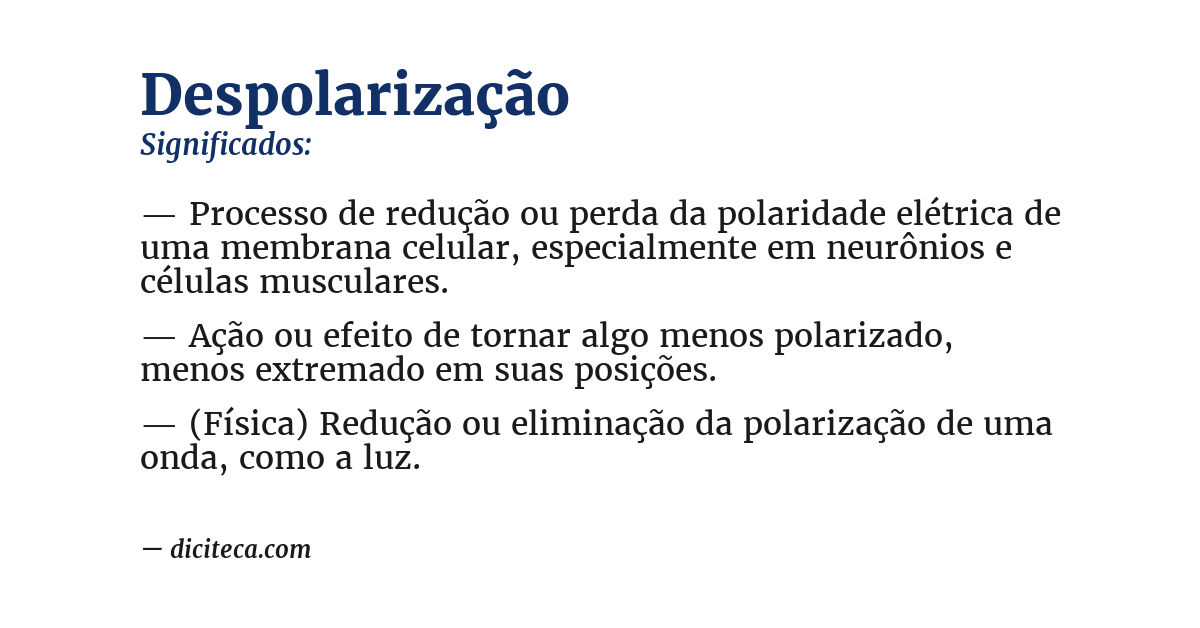 Significado de despolarização