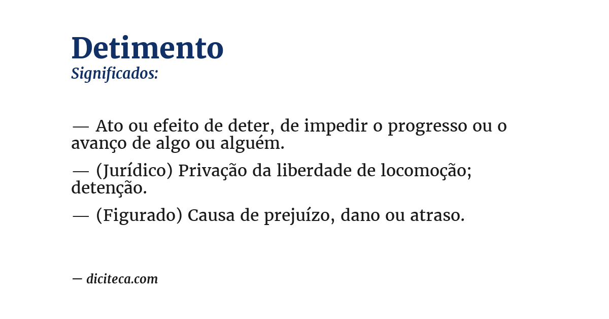Significado de detimento