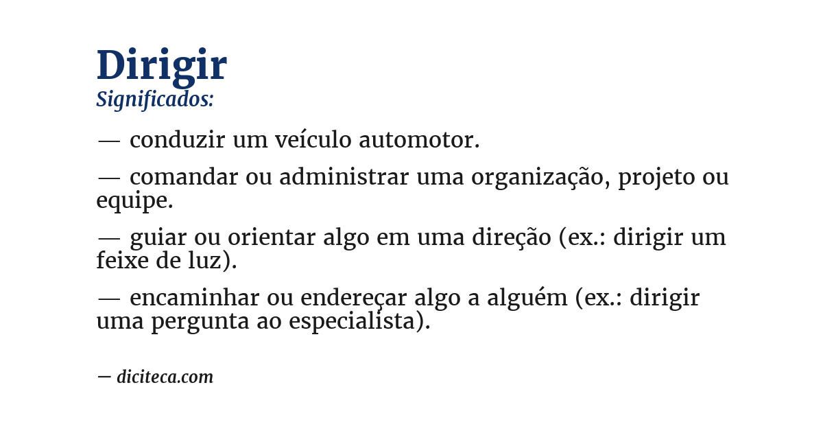 Significado de dirigir