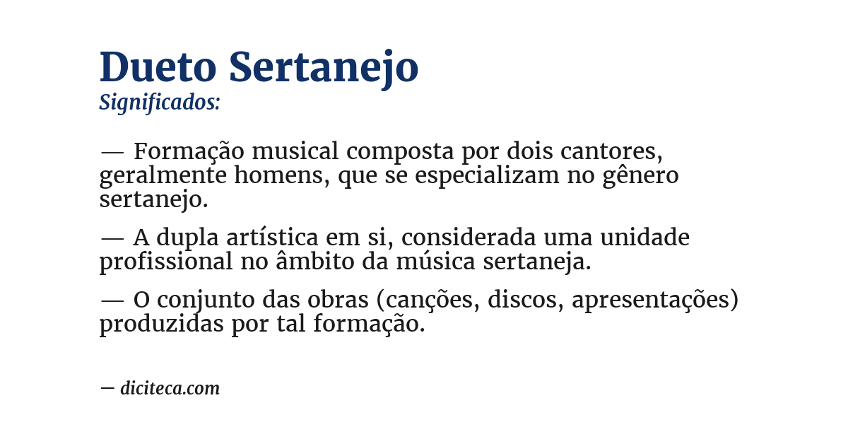 Significado de dueto sertanejo