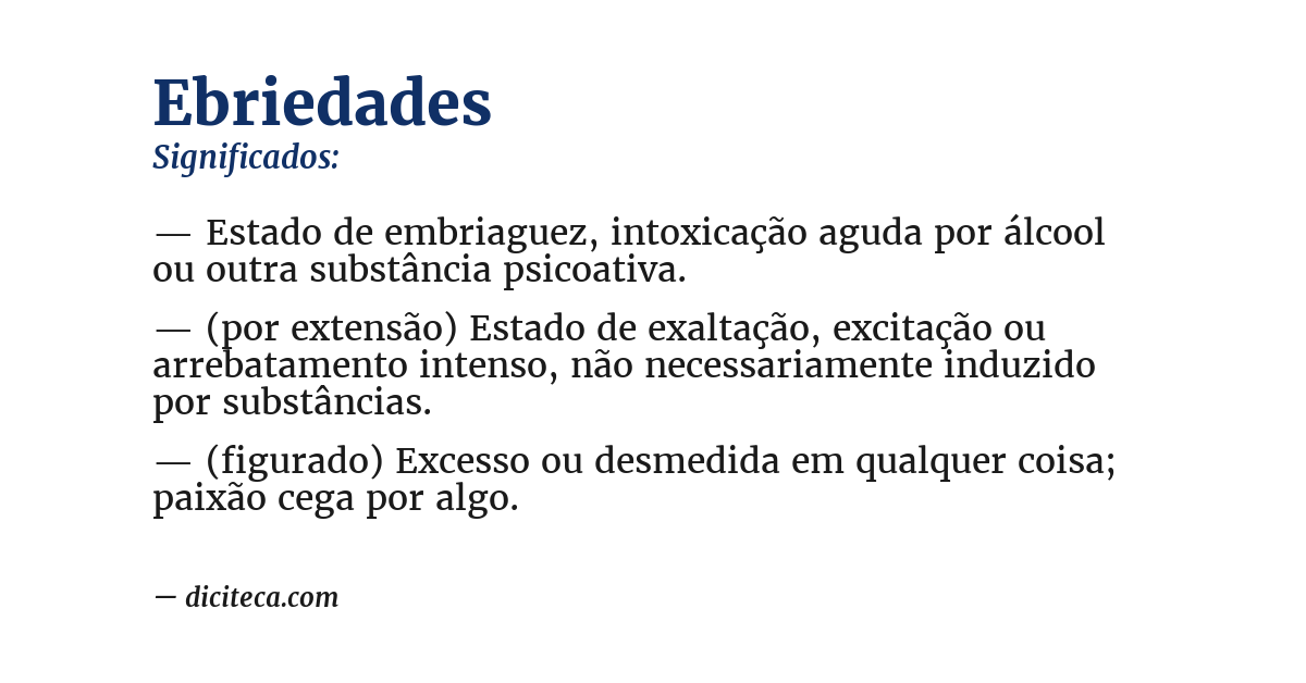Significado de ebriedades
