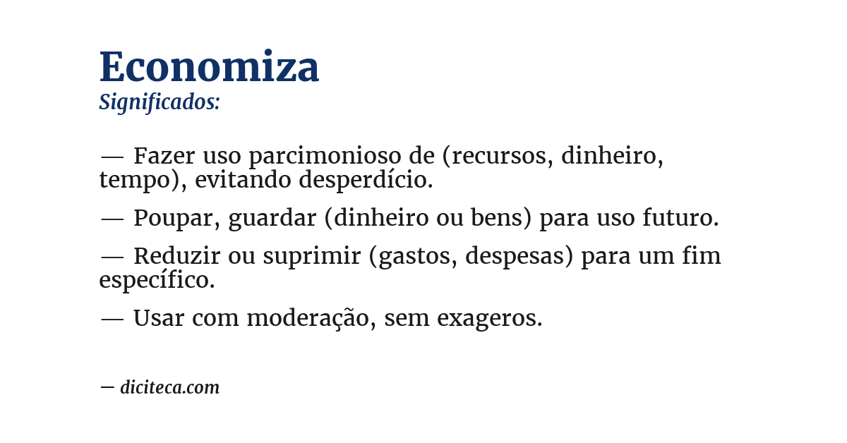 Significado de economiza