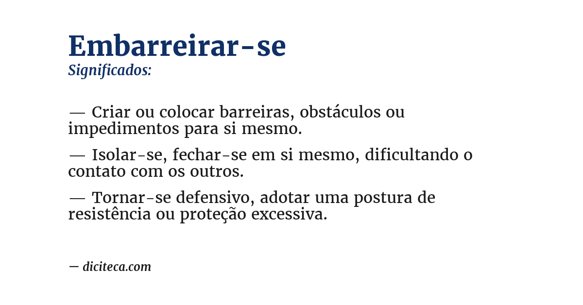 Significado de embarreirar-se