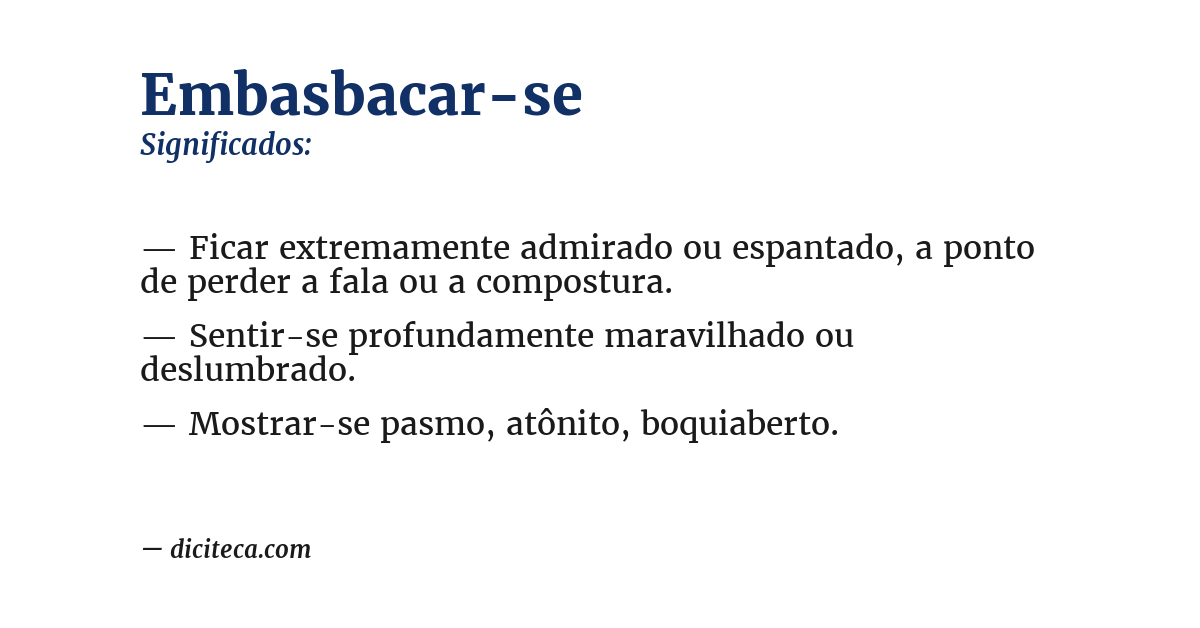 Significado de embasbacar-se