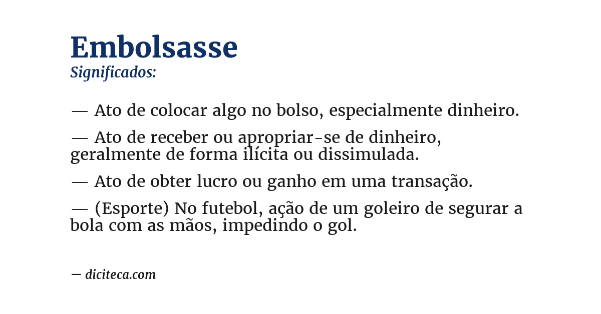 Significado de embolsasse