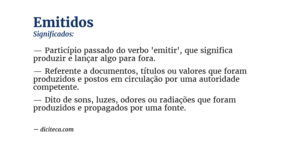 Significado de emitidos