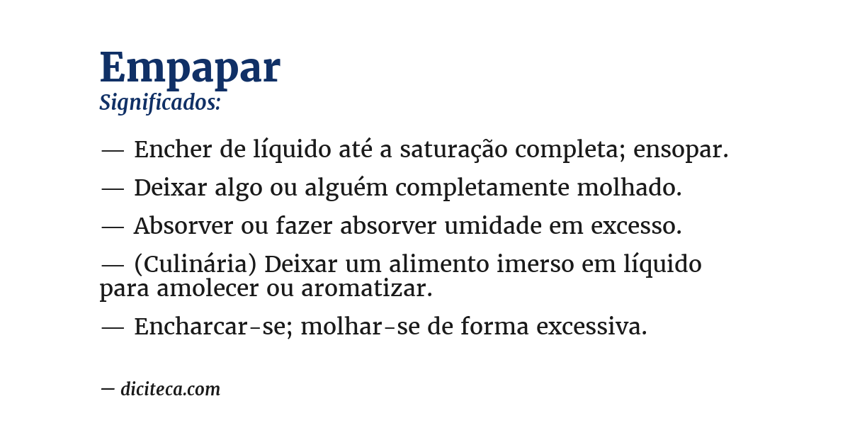 Significado de empapar