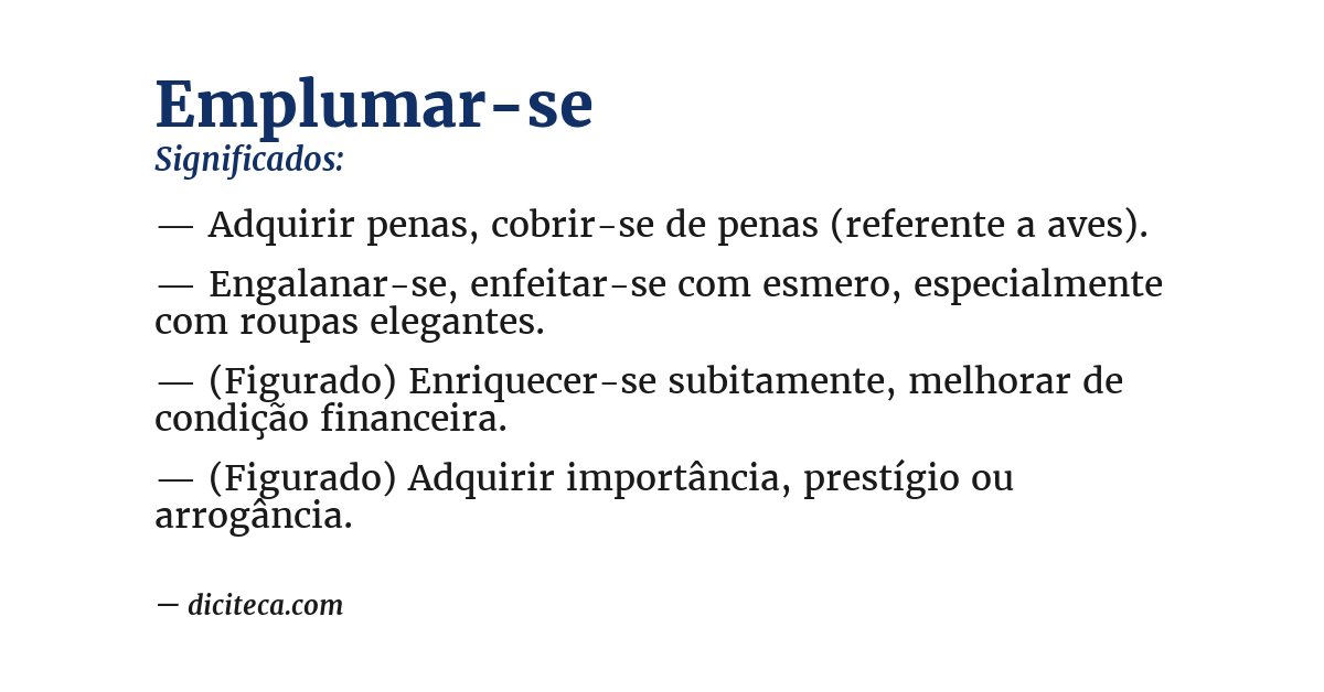 Significado de emplumar-se