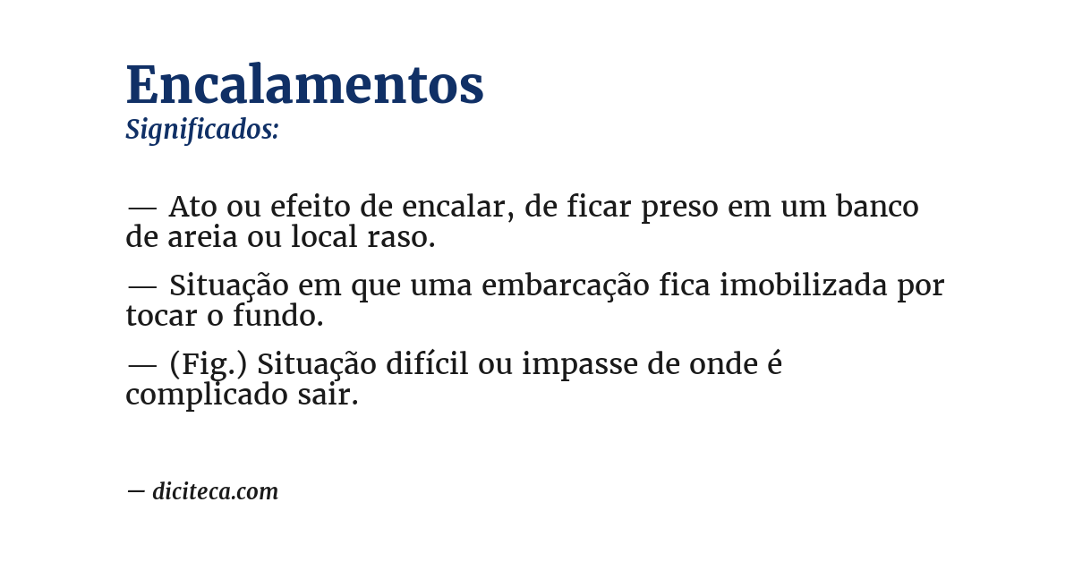 Significado de encalamentos