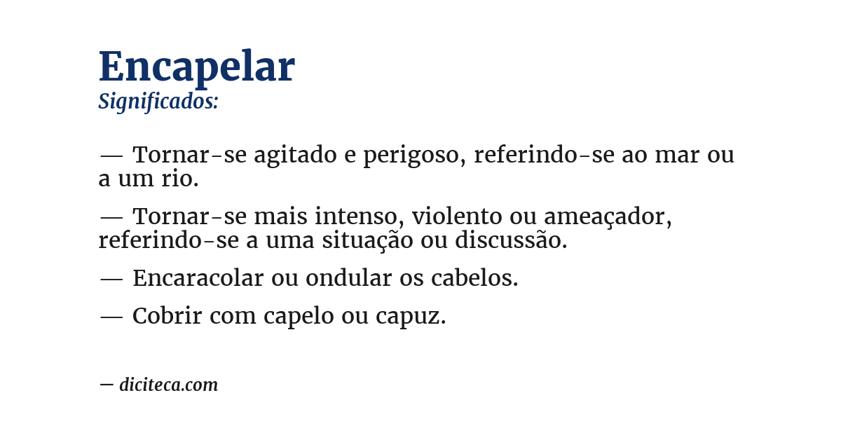 Significado de encapelar