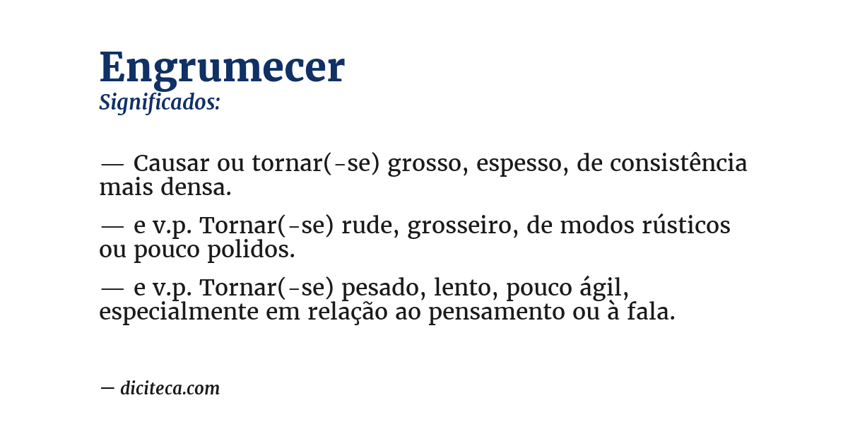 Significado de engrumecer