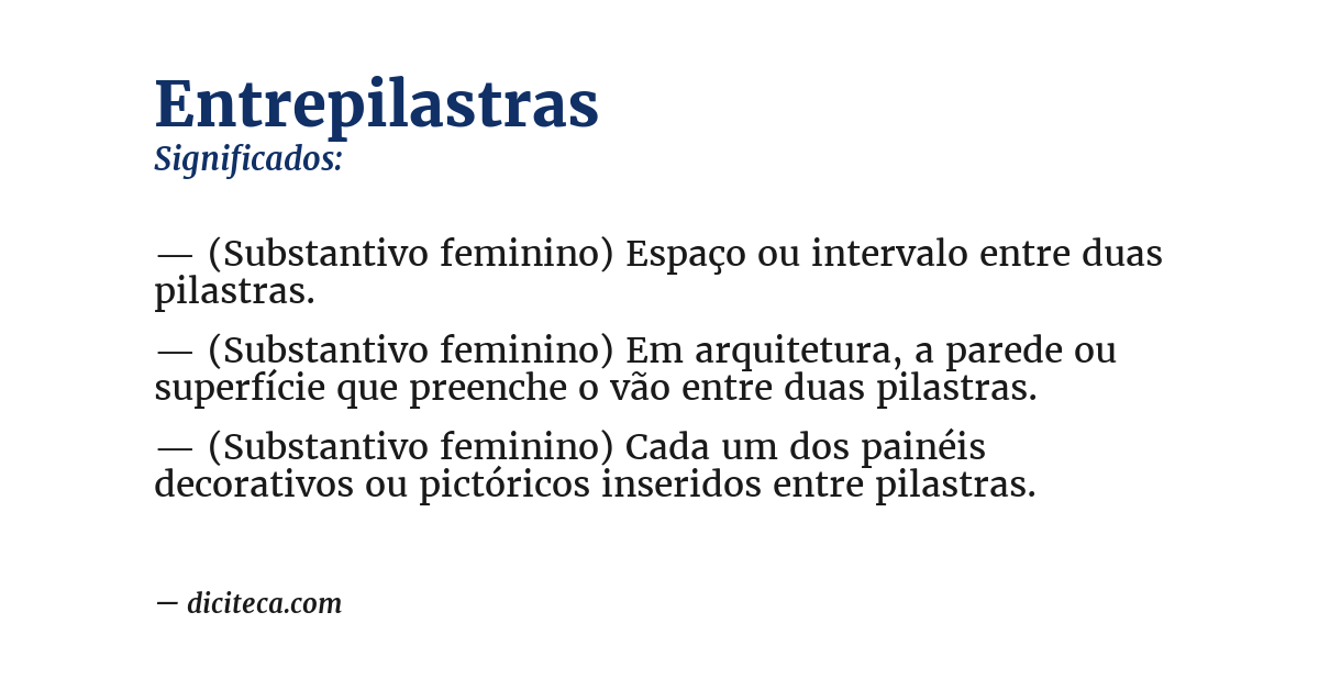 Significado de entrepilastras