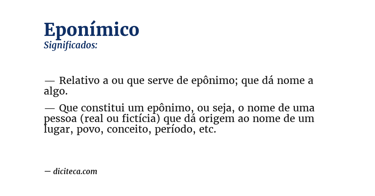 Significado de eponímico