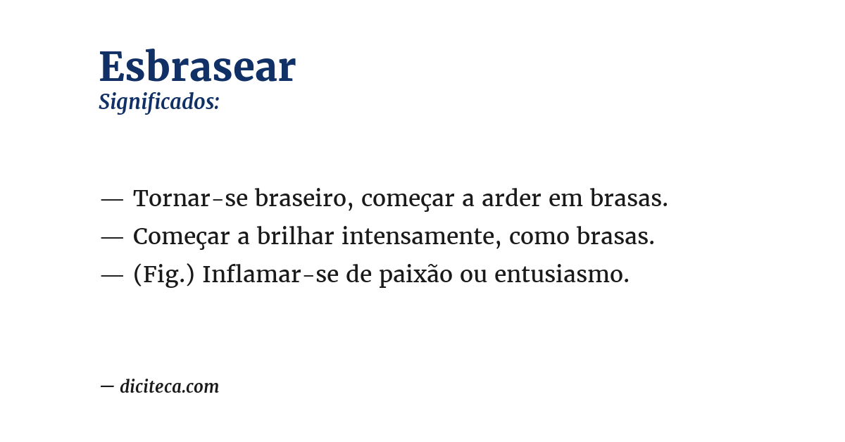 Significado de esbrasear
