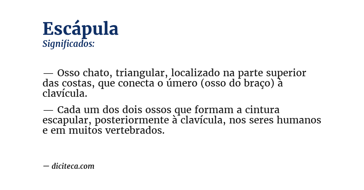 Significado de escápula