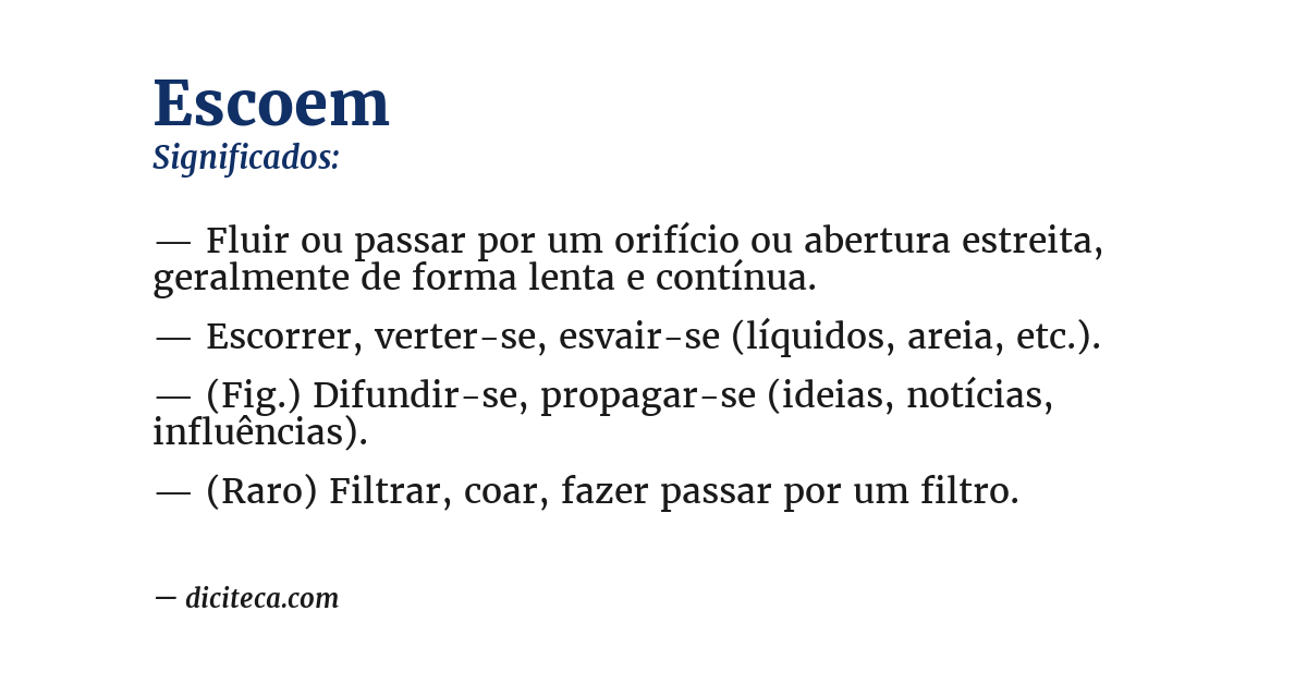 Significado de escoem
