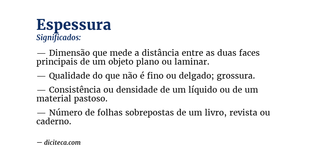 Significado de espessura