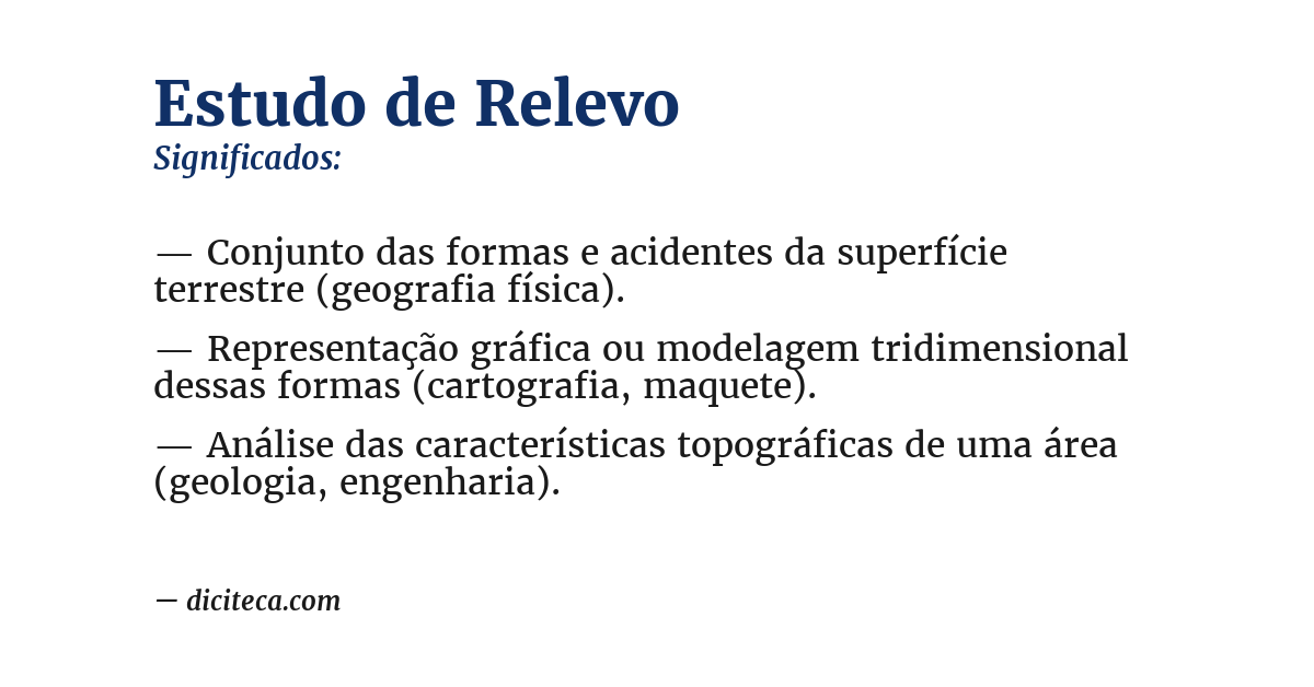 Significado de estudo de relevo