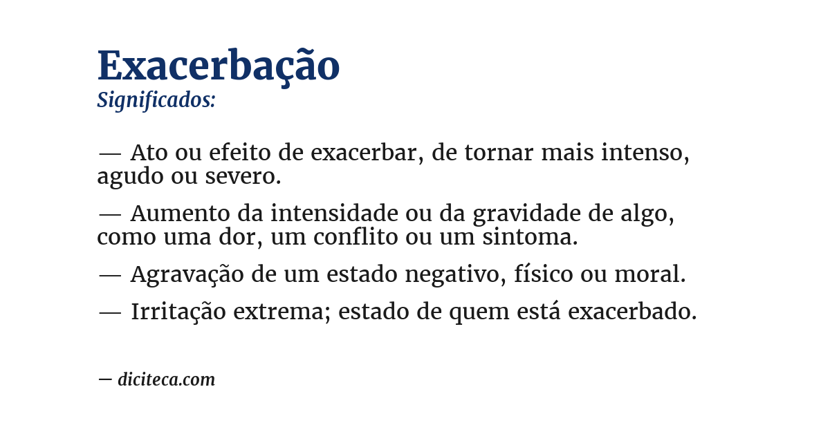 Significado de exacerbação
