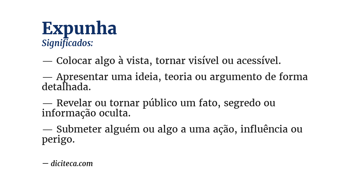 Significado de expunha