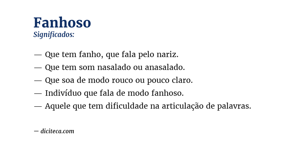 Significado de fanhoso
