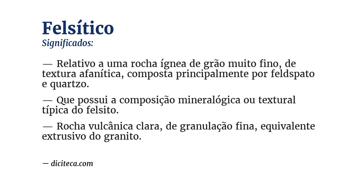 Significado de felsítico
