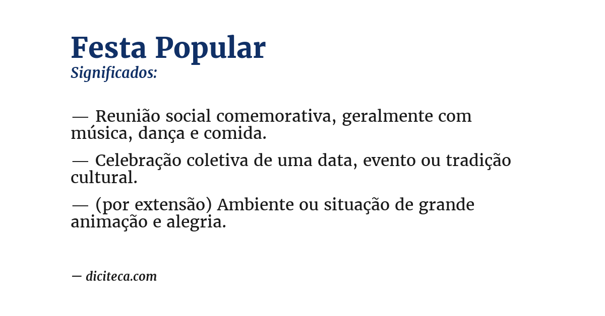 Significado de festa popular