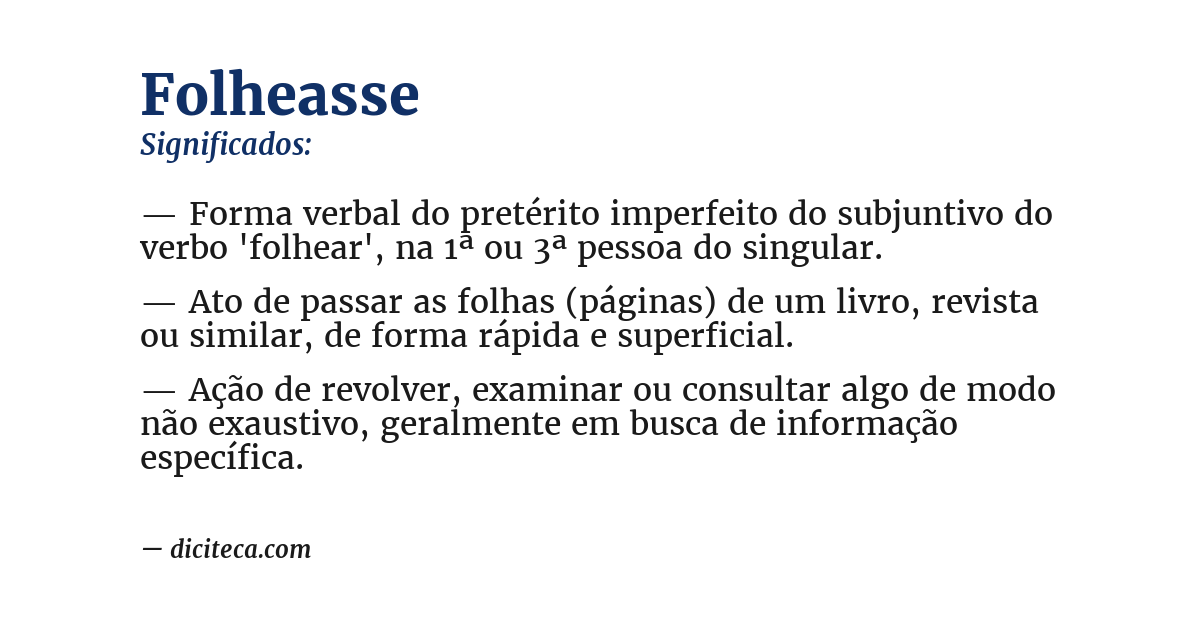 Significado de folheasse