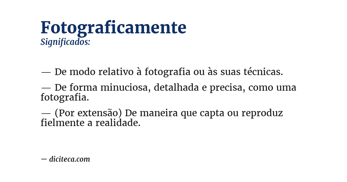 Significado de fotograficamente