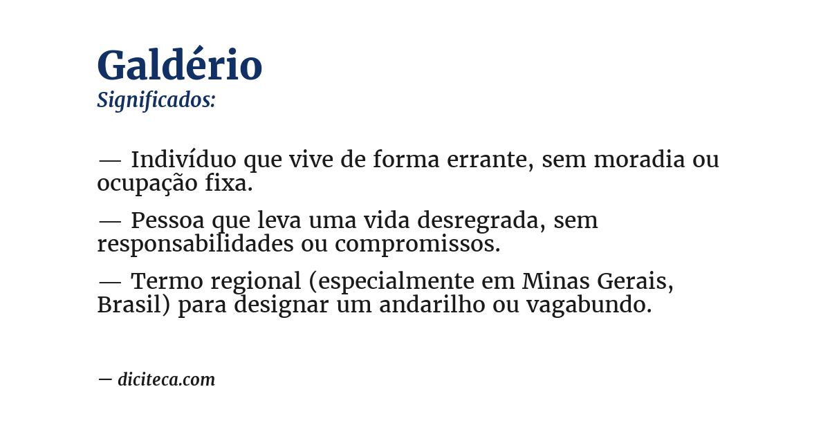 Significado de galdério