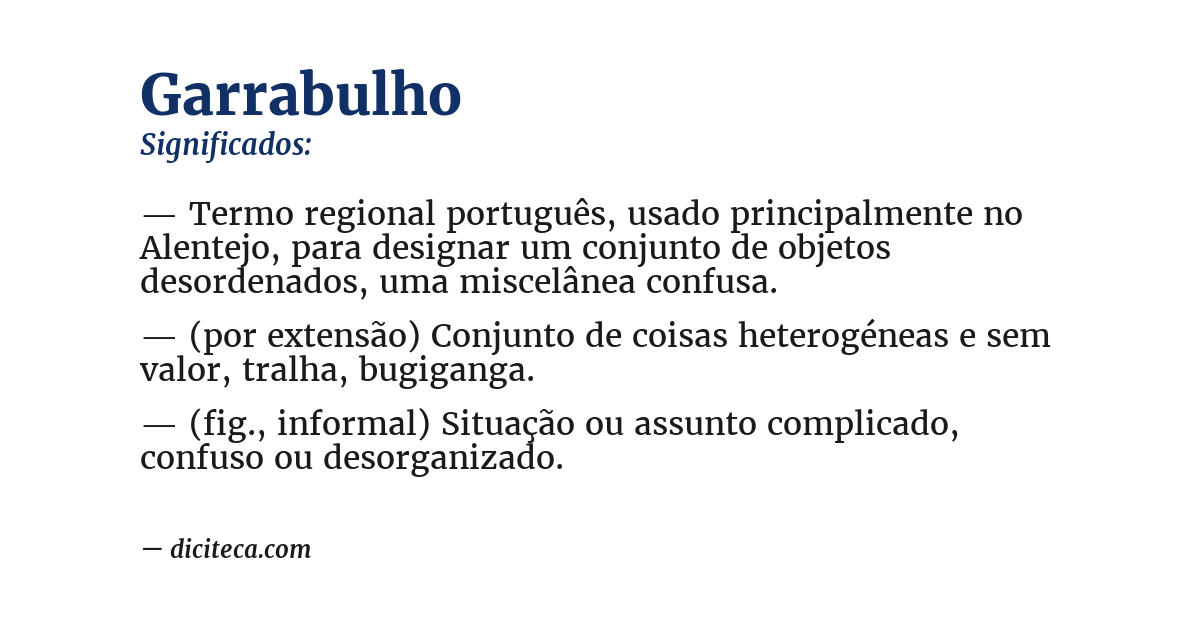 Significado de garrabulho