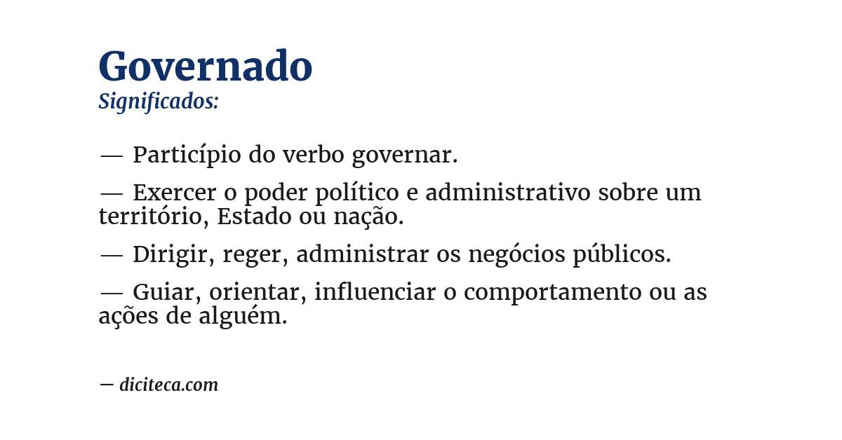 Significado de governado