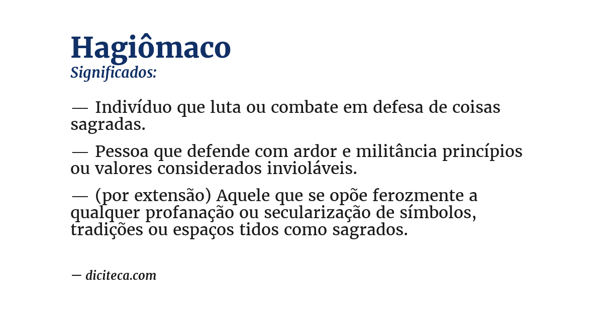 Significado de hagiômaco