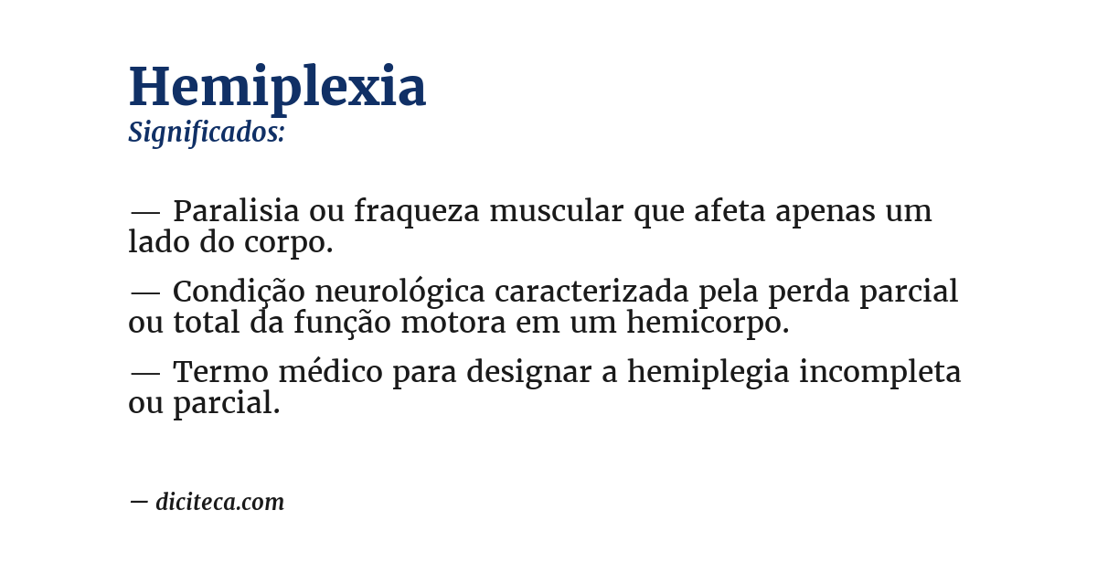 Significado de hemiplexia