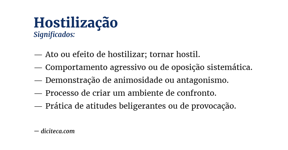 Significado de hostilização