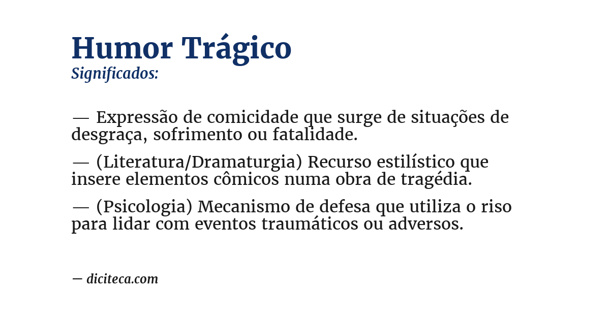 Significado de humor trágico