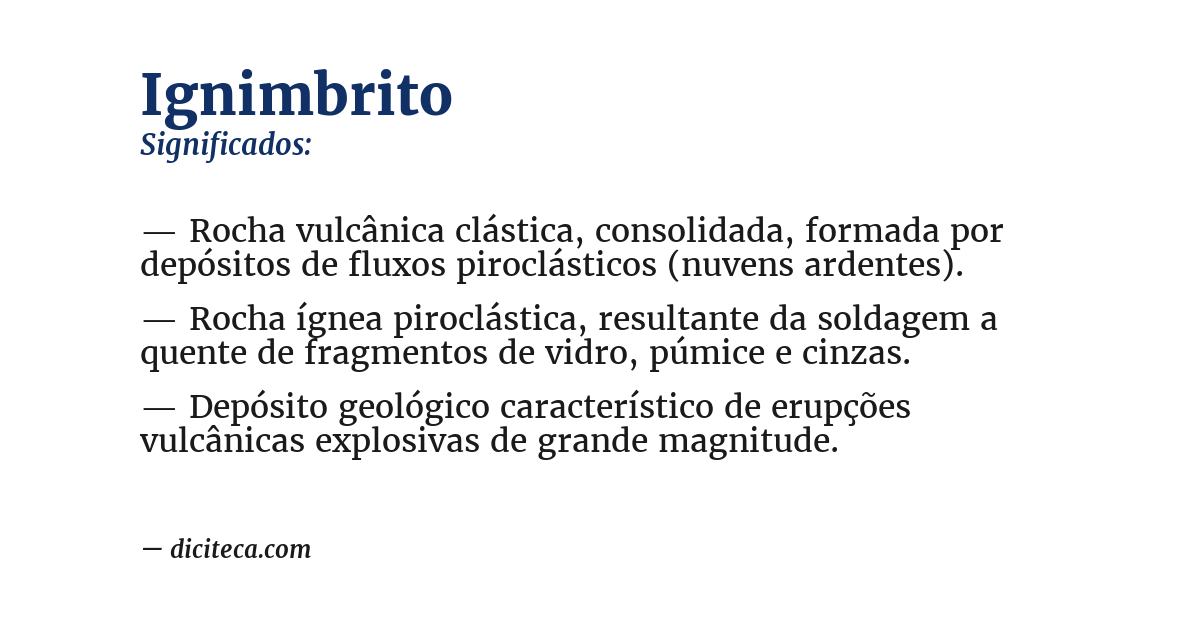 Significado de ignimbrito